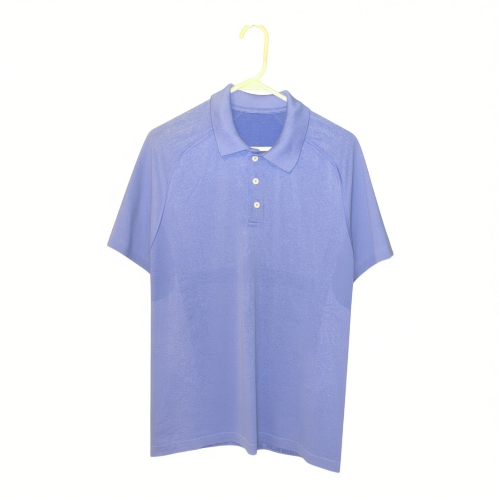 Lululemon Metal Vent Tech Polo Blue Marled Athletic Short Sleeve Shirt